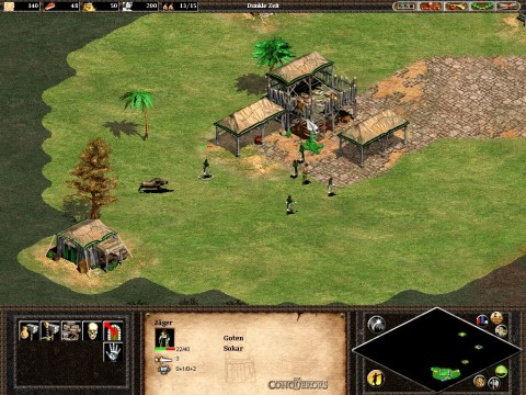 Screenshot: Ein Wildschwein anlocken und unter dem Dorfzentrum schlachten ist quasi die Feuertaufe für Age-of-Empires-2-Spieler