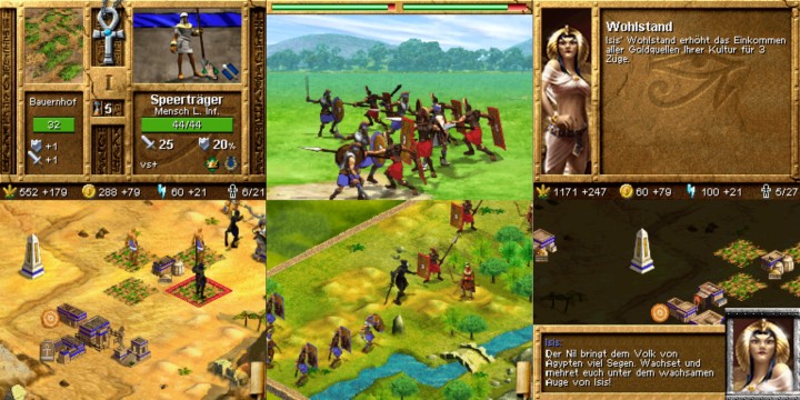 Screenshot: Die Quasi-Version von Age of Mythology für den DS erzählt eine eigene Geschichte und ähnelt der Handheld-Version des zweiten Teils stark, wurde aber um Elemente des PC Vorbilds erweitert