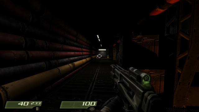 Screenshot: An diesen Gang werde ich mich bis an mein Lebensende erinnern, weil er für mich der Inbegriff des langweiligen Leveldesigns  in Quake 4 ist