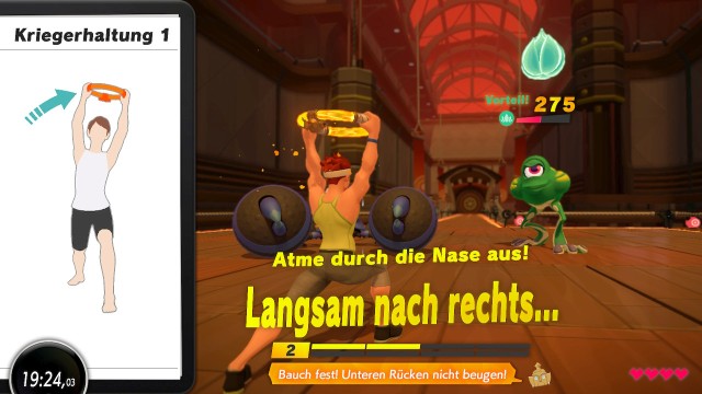 Screenshot: Statt Tasten drücken ist Bewegung angesagt, um Angriffe durchzuführen.