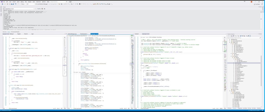Screenshot: Visual Studio unterstützt mehrere Fenster, was meinem Workflowentgegen kommt