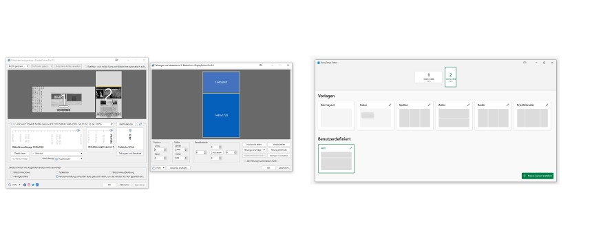 Screenshot: Für die Konfiguration mehrerer Bildschirme gibt es zahlreiche Tools, ich nutze DisplayFusion - FancyZones aus den PowerToys geht aber auch