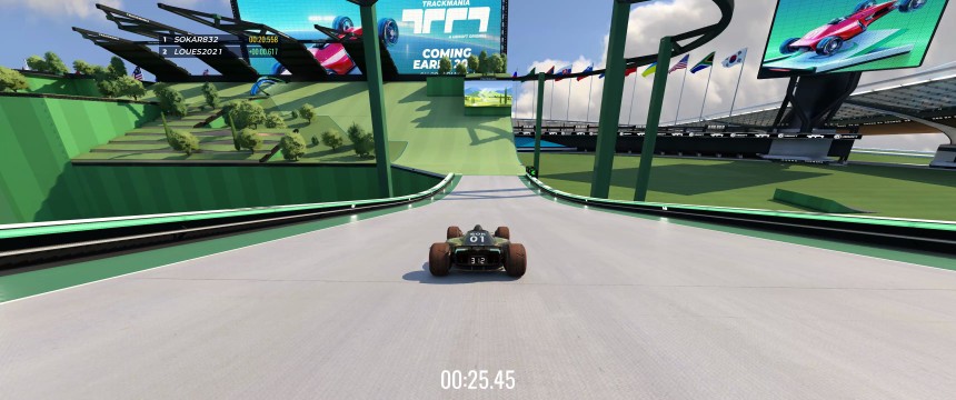 Screenshot: Im aktuellen TrackMania kann ich in manchen Situationen weiter sehen
