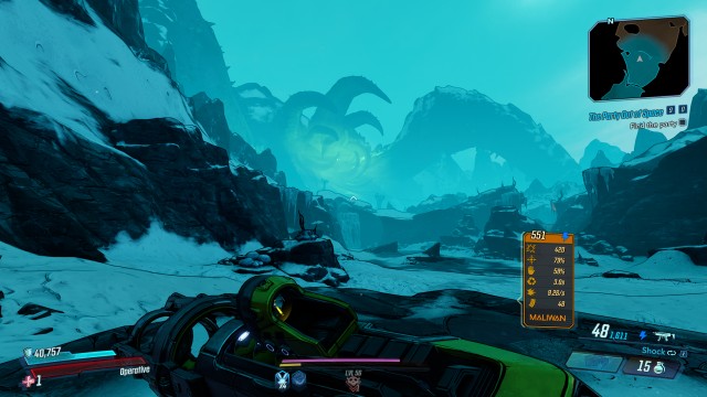 Screenshot: Am Horizont des Planeten dritten DLC ist immer ein riesiges Tentakelmonster zu sehen