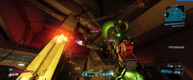 Screenshot: Psychos die auf überdimensionalen Gewehrkugeln reiten. So gehts im Geist eines Psychos eben zu