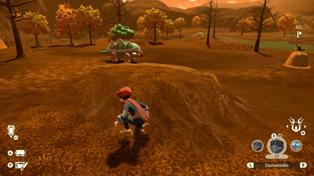 Screenshot: Vor starken Pokémon sollte man sich eher verstecken und auf den richtigen Moment warten