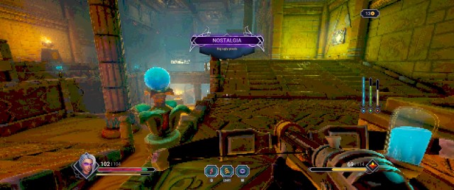 Screenshot: Spezielle Effekte wie dieser Pixelfilter mischen das Spielgeschehen auf