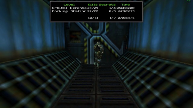 Screenshot: Am Ende jedes Levels in Quake64 sieht man kurz den gespielten Soldaten von außen