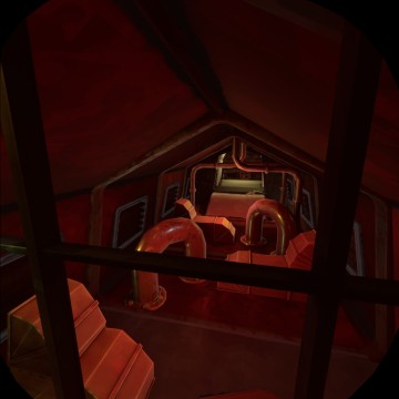 Screenshot: Die Hand im Hintergrund ist meine, sie durch enge Abschnitte zu navigieren ist nötig, um Gegenstände für die Rätsel zu erreichen