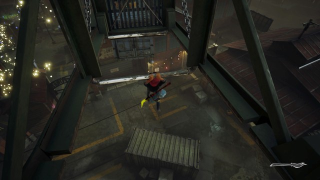 Screenshot: Ash ist ganz schön agil, mühelos schwingt er sich von Stange zu Stange