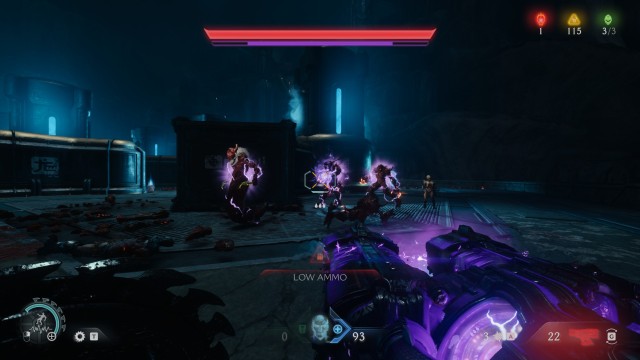 Screenshot: Mit Upgrades für die Plasmagun erhalten Gegner um ein erledigtes Ziel herum einen Elektroschock