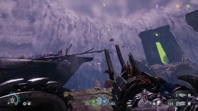 Screenshot: Im Cosmic-Realm spielt Wasser und Schiffswracks eine große Rolle, was für eine einzigartige Atmosphäre sorgt