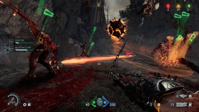 Screenshot: Nahkampf ist ein Weg, um Rüstung und Munition zu bekommen. Meine Wahl fiel auf den Morgenstern.