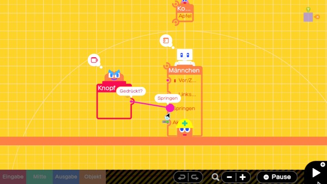 Screenshot: Das Spielestudio ist aktuell mein einziges Spiel, dass die Mausfunktion unterstützt. Und die macht das Verknüpfen der Elemente viel einfacher.