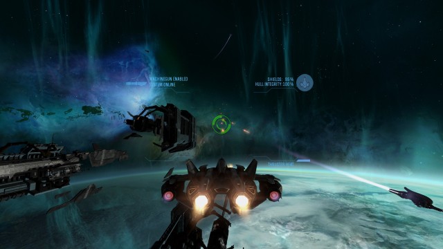 Screenshot: Ein recht kurzer Teil spielt im Weltraum und locker das ansonsten recht dröge Gameplay etwas auf.