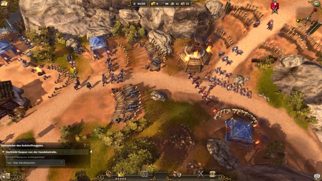 Schlachten laufen in die Siedler 7 in Echtzeit, aber ein wenig vereinfacht wie wie in richtigen Echtzeitstrategiespielen ab